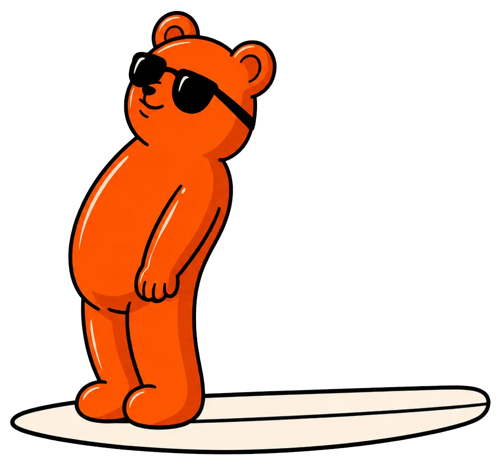 Surfing Bear Mascot